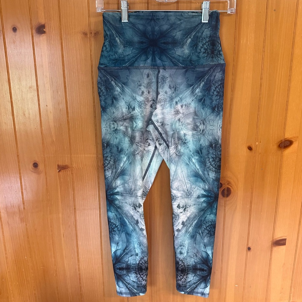 Evolution & Creation‎ Womens Teal Mandala Kaleidoscopic High Rise Leggings M
